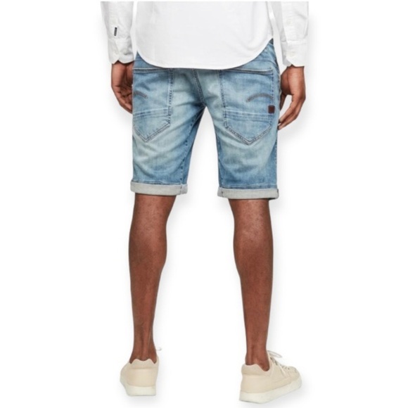 G-Star Raw Size 29 D-Staq 3D Denim Shorts Mens 33x10 Button Fly Light Wash - Picture 2 of 15